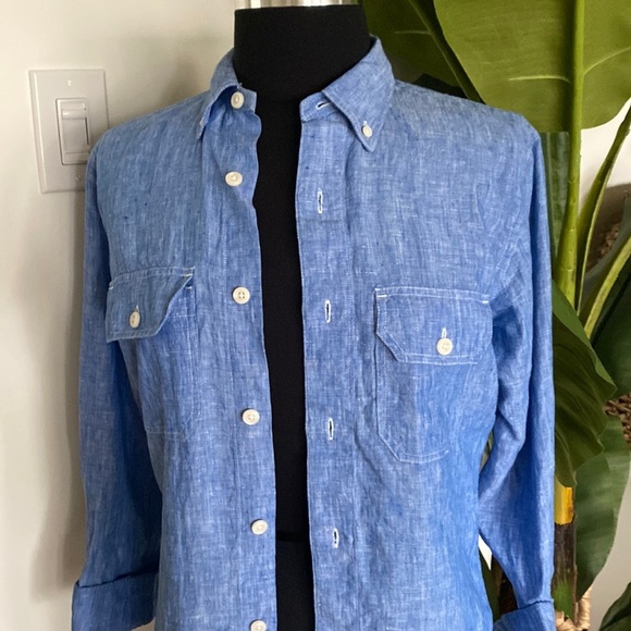 Club Monaco Slim Fit Linen Dress Shirt - Picture 2 of 9